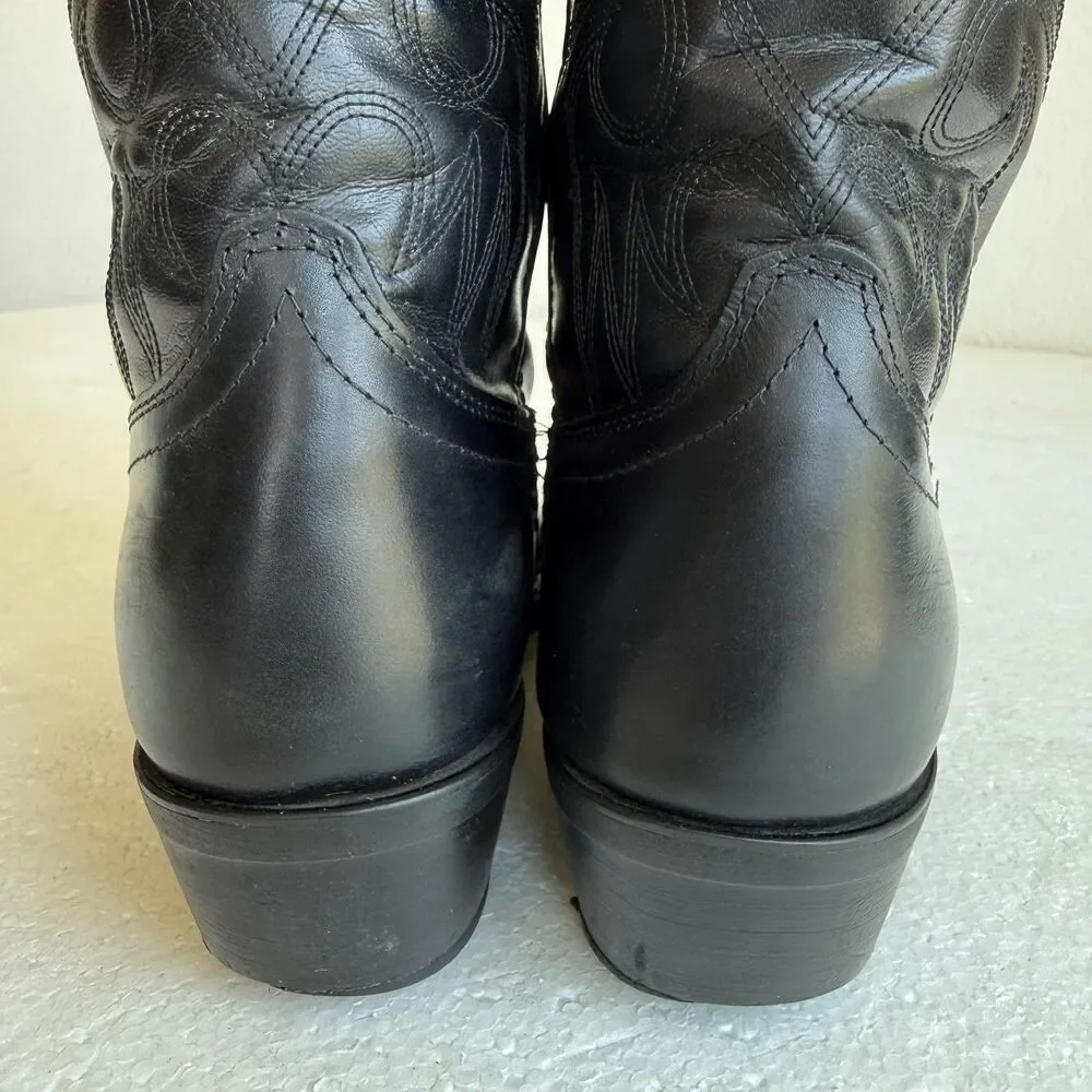 Men's Black Laredo Cowboy Boots 4240 Size 8.5D Lea Vamp Fox Western Point Toe